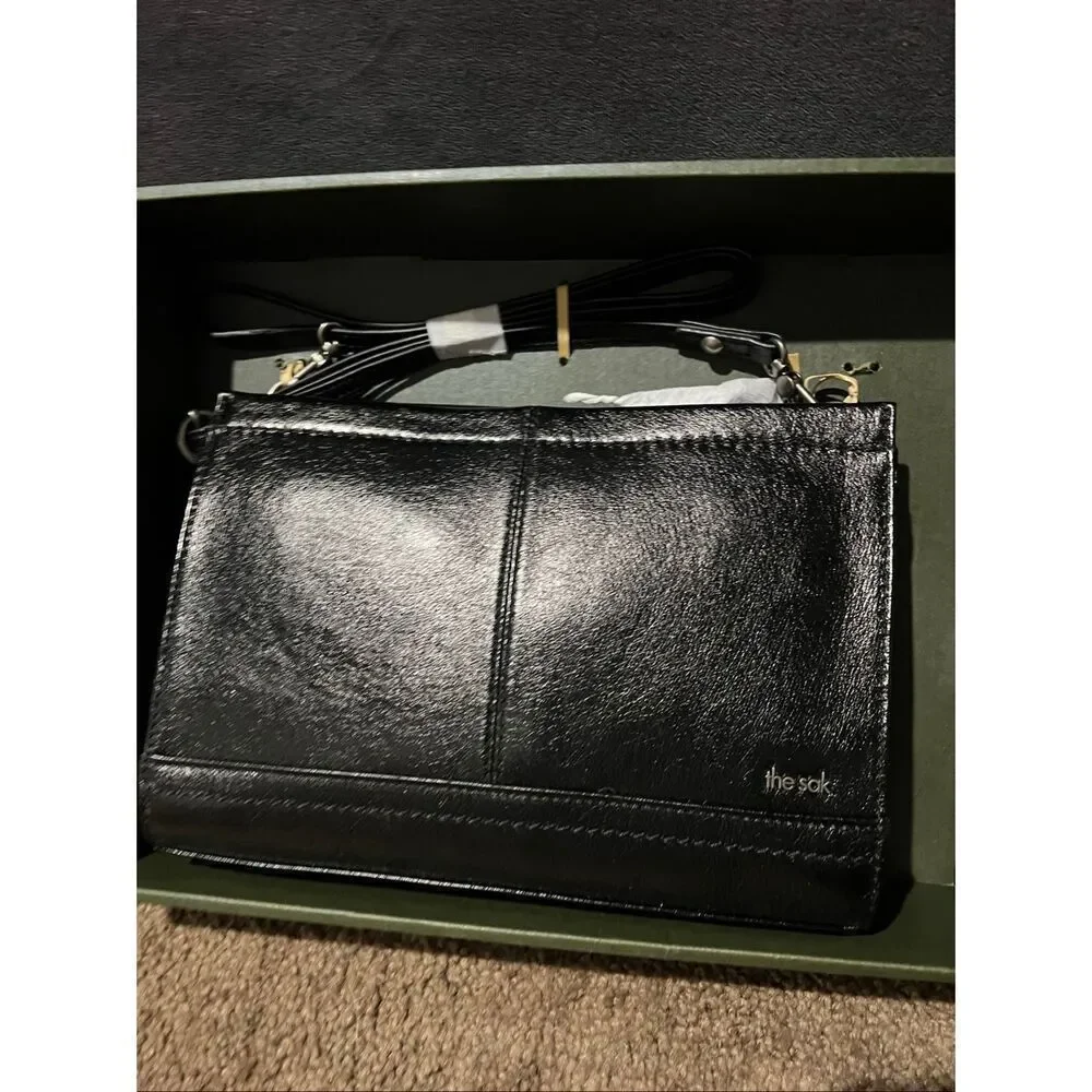 The Sak Iris Demi Crossbody & Card Wallet Gift Set Black Leather